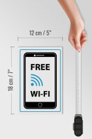 Holzschild Hinweis 12x18cm Free WI-FI (Handy)
