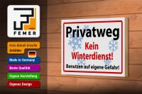 Holzschild Hinweis 18x12cm Privatweg kein Winterdienst