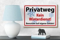 Holzschild Hinweis 18x12cm Privatweg kein Winterdienst
