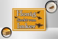 Holzschild Hinweis 18x12cm Honig direkt vom Imker