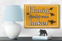 Holzschild Hinweis 18x12cm Honig direkt vom Imker