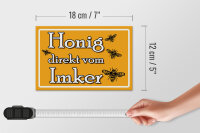 Holzschild Hinweis 18x12cm Honig direkt vom Imker
