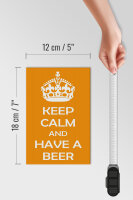 Holzschild Spruch 12x18cm Keep Calm and have a beer