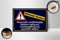 Holzschild Spruch 18x12cm Achtung Rentner