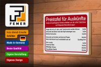 Holzschild Spruch 18x12cm Preistafel für Auskünfte