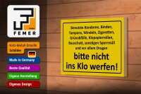 Holzschild Hinweis 18x12cm nicht ins Klo werfen