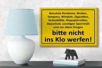 Holzschild Hinweis 18x12cm nicht ins Klo werfen