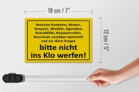 Holzschild Hinweis 18x12cm nicht ins Klo werfen