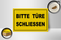 Holzschild Hinweis 18x12cm Bitte Türe schließen