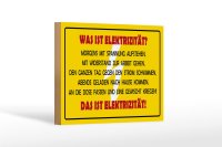 Holzschild Spruch 18x12cm Was ist Elektrizität