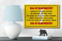 Holzschild Spruch 18x12cm Was ist Elektrizität