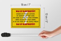 Holzschild Spruch 18x12cm Was ist Elektrizität
