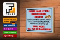 Holzschild Spruch 18x12cm Dieses Haus ist Heim unseres Hundes