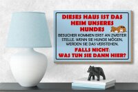 Holzschild Spruch 18x12cm Dieses Haus ist Heim unseres Hundes