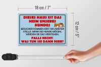 Holzschild Spruch 18x12cm Dieses Haus ist Heim unseres Hundes