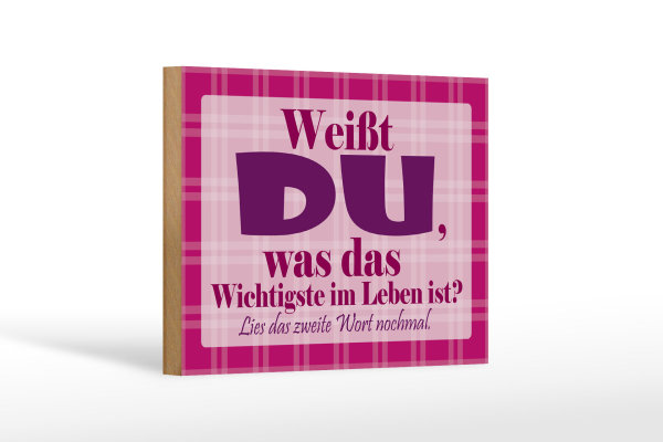 Holzschild Spruch 18x12cm Wichtigste bist DU