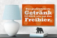 Holzschild Alkohol 18x12cm Das preiswerteste Getränk Freibier