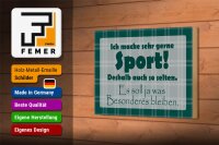 Holzschild Spruch 18x12cm Ich mache gerne Sport