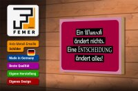 Holzschild Spruch  18x12cm Ein Wunsch ändert nichts