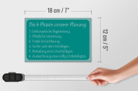 Holzschild Spruch 18x12cm Die 6 Phasen unserer Planung