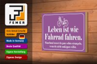 Holzschild Spruch 18x12cm Leben ist wie Fahrrad fahren