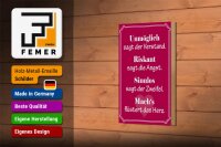 Holzschild Spruch 12x18cm Unmöglich sagt der Verstand