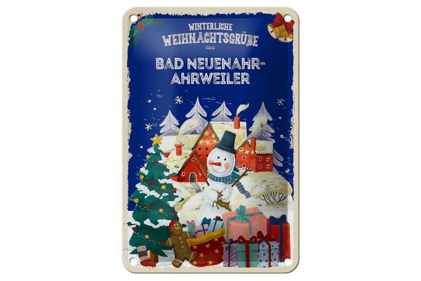 Blechschild Weihnachtsgrüße BAD NEUENAHR-AHRWEILER Geschenk  12x18cm