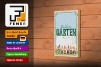 Holzschild Hinweis 12x18 cm Wir sind im Garten Gartenzwerge Deko Schild