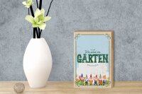 Holzschild Hinweis 12x18 cm Wir sind im Garten Gartenzwerge Deko Schild