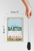 Holzschild Hinweis 12x18 cm Wir sind im Garten Gartenzwerge Deko Schild