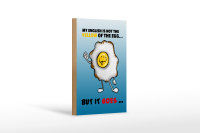 Holzschild Spruch 12x18cm My English not the yellow of egg