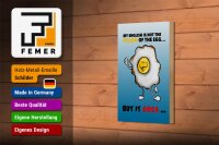 Holzschild Spruch 12x18cm My English not the yellow of egg