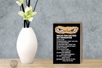 Holzschild Spruch 12x18cm Rules for dating my daughter Ninja