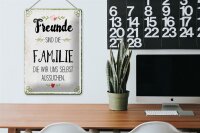 Blechschild Spruch 20x30 cm Freunde sind Familie die wir uns aussuchen Schild