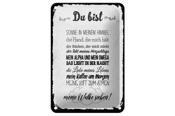 Blechschild Spruch 20x30 cm Du bist 10 liebevolle Vergleiche Deko Schild