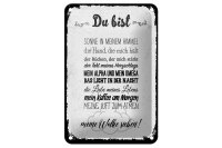 Blechschild Spruch 20x30 cm Du bist 10 liebevolle Vergleiche Deko Schild