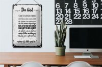 Blechschild Spruch 20x30 cm Du bist 10 liebevolle Vergleiche Deko Schild