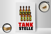 Holzschild Alkohol 12x18cm Tankstelle (Bierflaschen)
