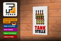Holzschild Alkohol 12x18cm Tankstelle (Bierflaschen)