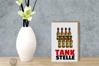 Holzschild Alkohol 12x18cm Tankstelle (Bierflaschen)