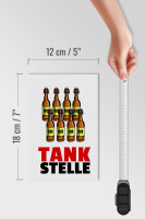 Holzschild Alkohol 12x18cm Tankstelle (Bierflaschen)