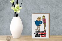Holzschild Spruch 12x18cm Brauche kein Lexikon, Mann weiß alles