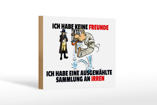 Holzschild Spruch 18x12cm keine Freunde Sammlung an Irren