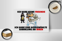 Holzschild Spruch 18x12cm keine Freunde Sammlung an Irren