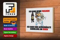 Holzschild Spruch 18x12cm keine Freunde Sammlung an Irren