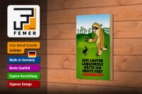 Holzschild Spruch 12x18cm Vor Langeweile fast gearbeitet