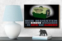Holzschild Spruch 18x12cm Kinder weggegeben Katze allergisch