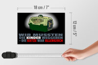 Holzschild Spruch 18x12cm Kinder weggegeben Katze allergisch