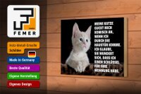 Holzschild Spruch 18x12cm Katze guckt mich komisch an