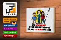 Holzschild Spruch 18x12cm Dorfkind wie man Laterne austritt
